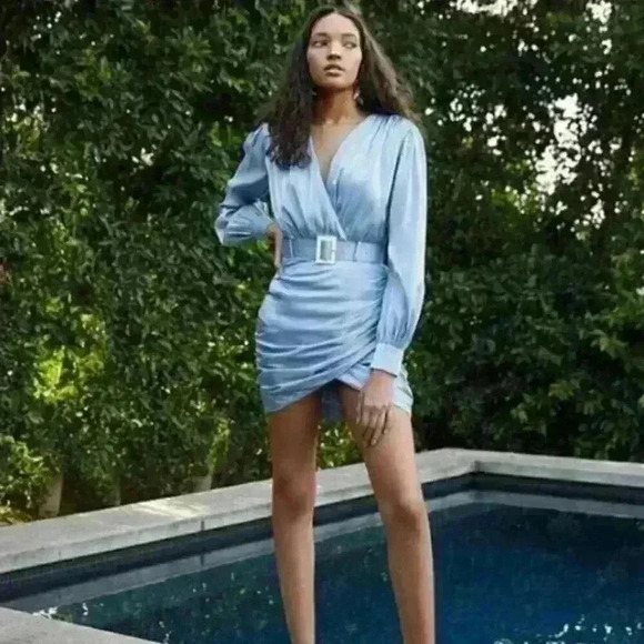 Song of Style Tucker Mini Dress in Clearwater Blue Medium - Picture 1 of 8